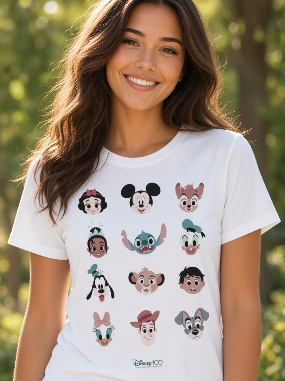 Disney 100th Anniversary White Women’s Character Graphic Tee Size Small